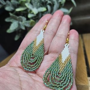 Handmade Beaded Looped Fringe Earrings - Chloe